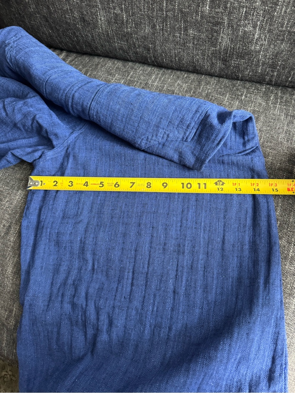 Kleen | xs oversized jumper v neck wide legged adjustable straps EUC blue linen - Picture 13 of 13